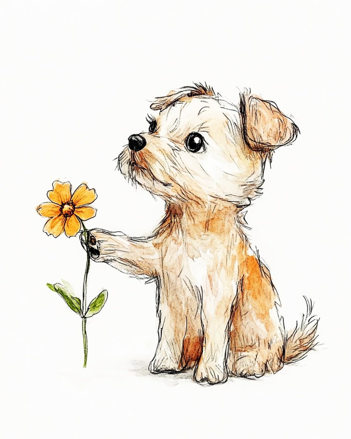 LIUBAISHI Paint by Numbers for Adults – 16"x20" Canvas | Wall Art Decor for Living Room, Stress Relief Hobby Kit, Complete Set with Paints and Brushes-The Puppy Presents Flowers (2)