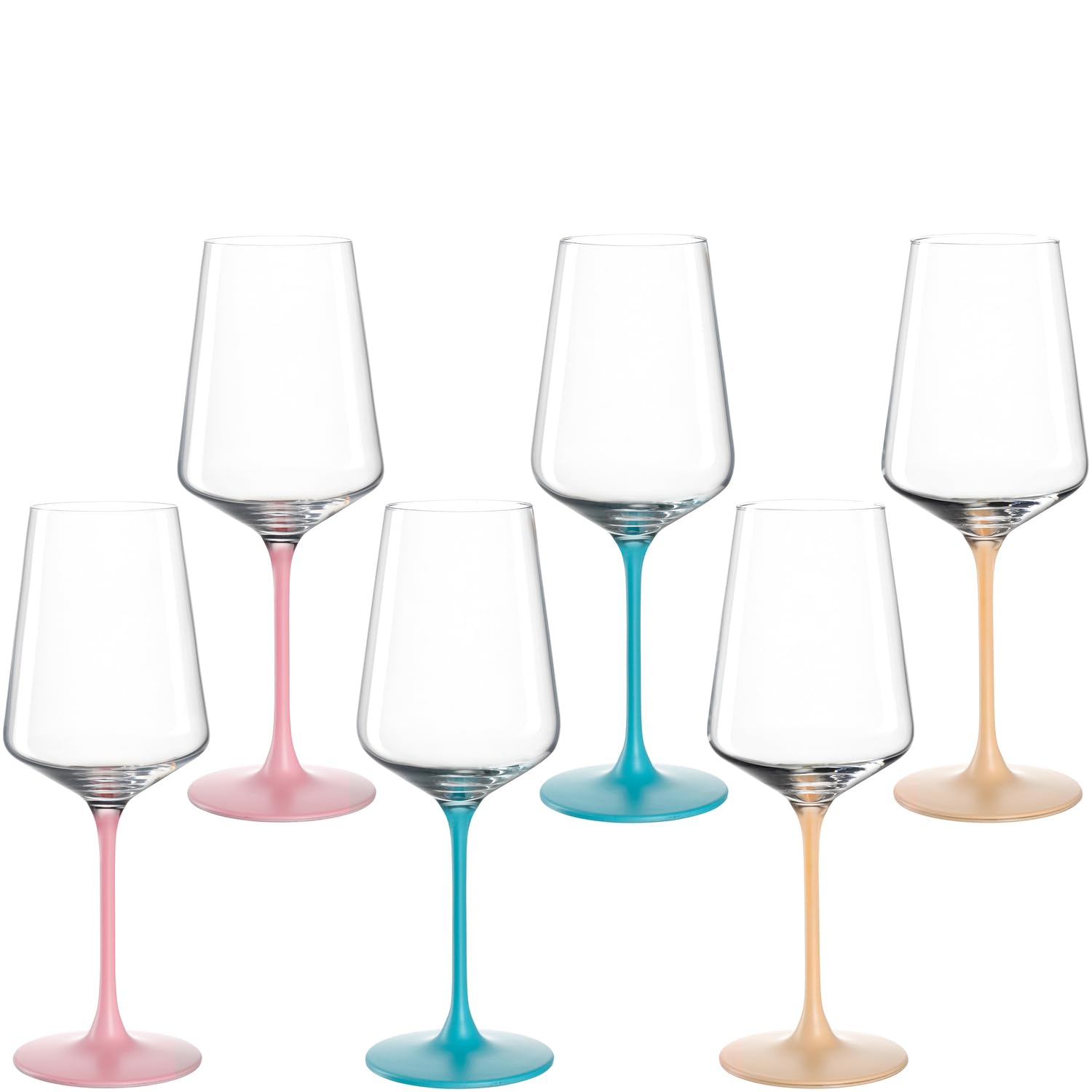 LEONARDO HOME Brera 046981 - Set di 6 calici lavabili in lavastoviglie, bicchieri da vino moderni e alla moda, 400 ml