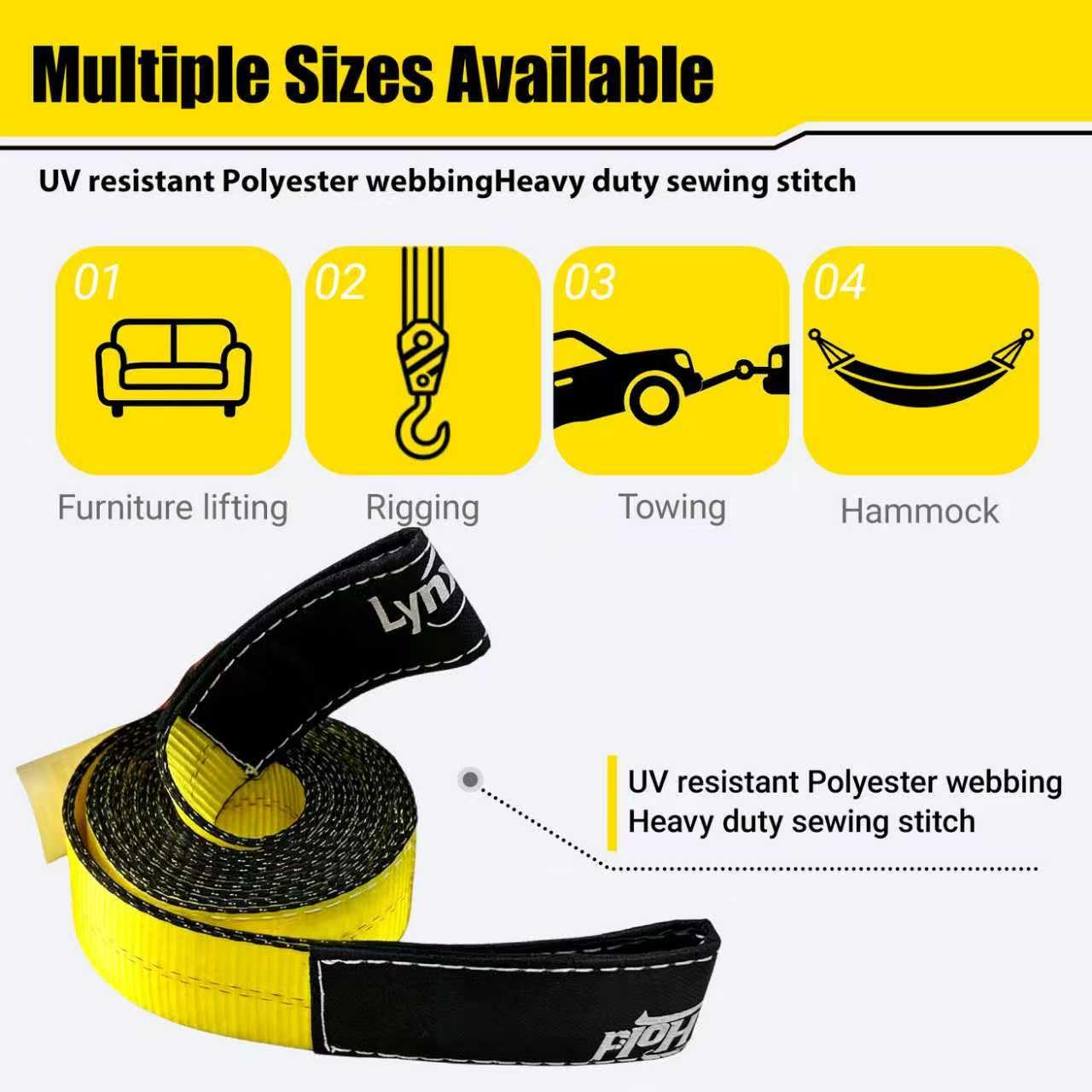 Heavy Duty Lift Sling Straps - 13,000 LBS Capacity -4 Heavy Duty Lift Sling Straps - 13,000 LBS Capacity -4