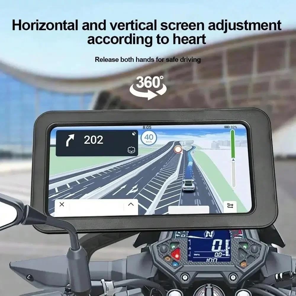 Supporto Telefono Bici/Moto Regolabile 360° Rotante Impermeabile Anti-Urto Supporto Telefono Schermo Tattile Retrattile