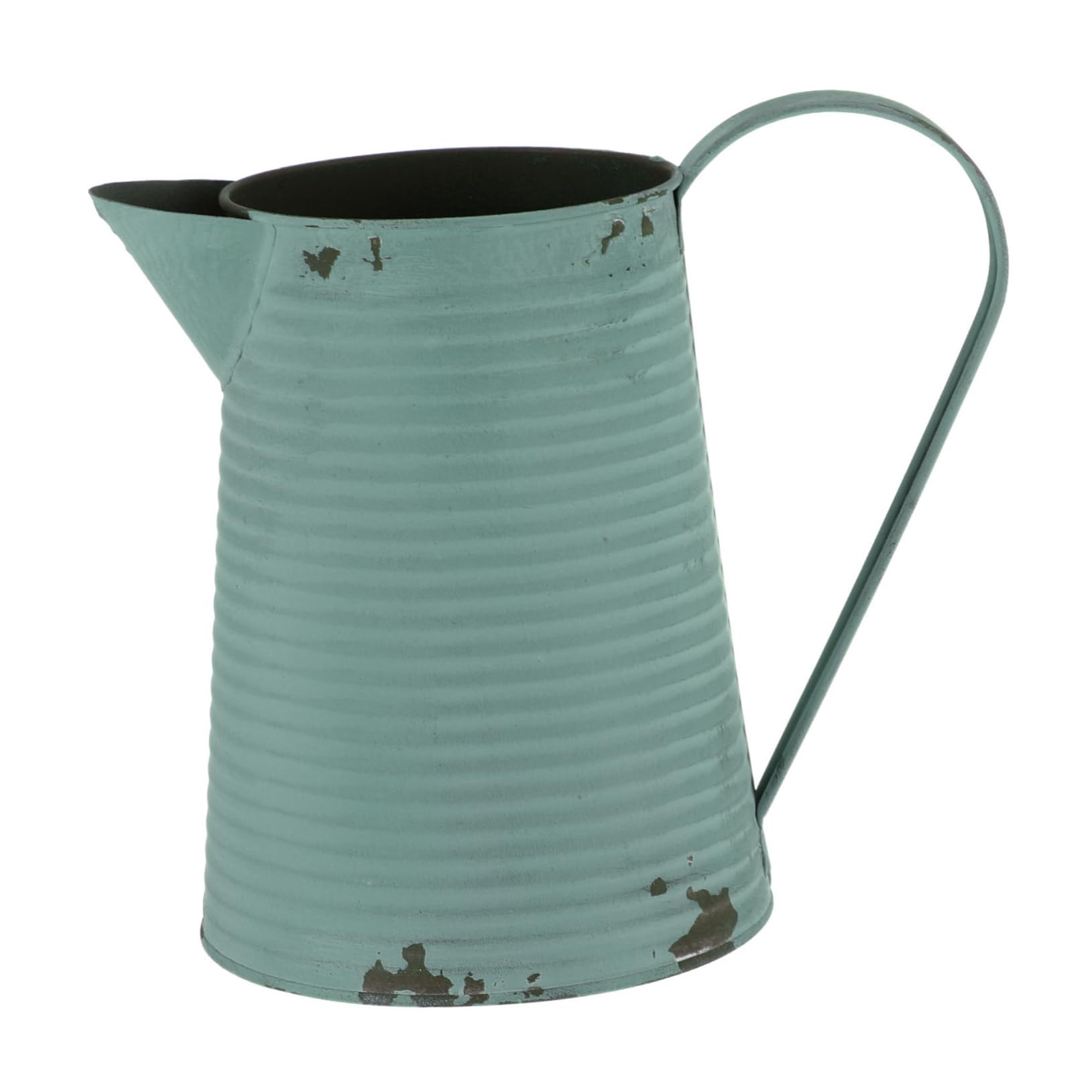 balacoo Tin Flower Bucket Flower Storage Pot Wedding Decor Farmhouse Pitcher Vintage Bucket Retro Decor Home Decoration Rustic Watering Bucket Milk Jug Vase Iron Metal Flower Container, 20X13CM, Blue