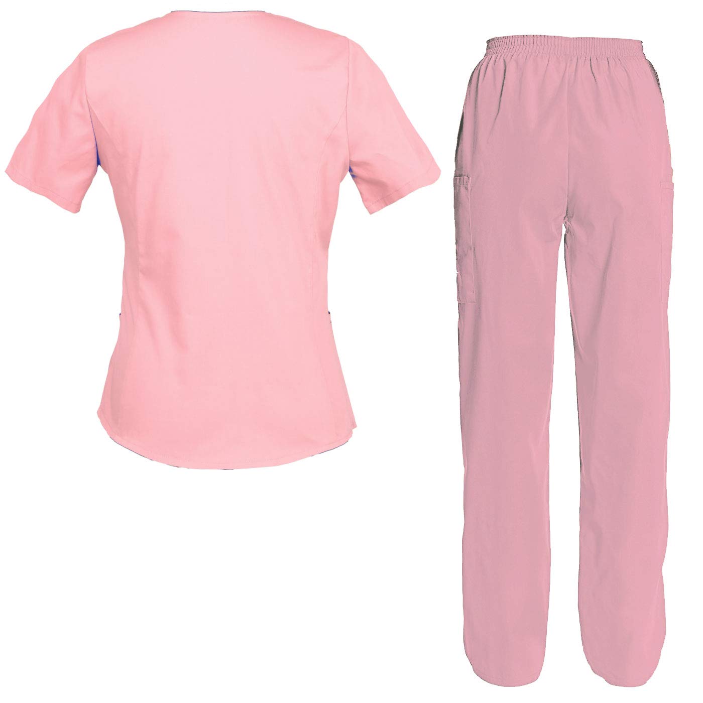 Women's Scrubs Set Scrub Top and Pants Scrubs Set Pale Pink