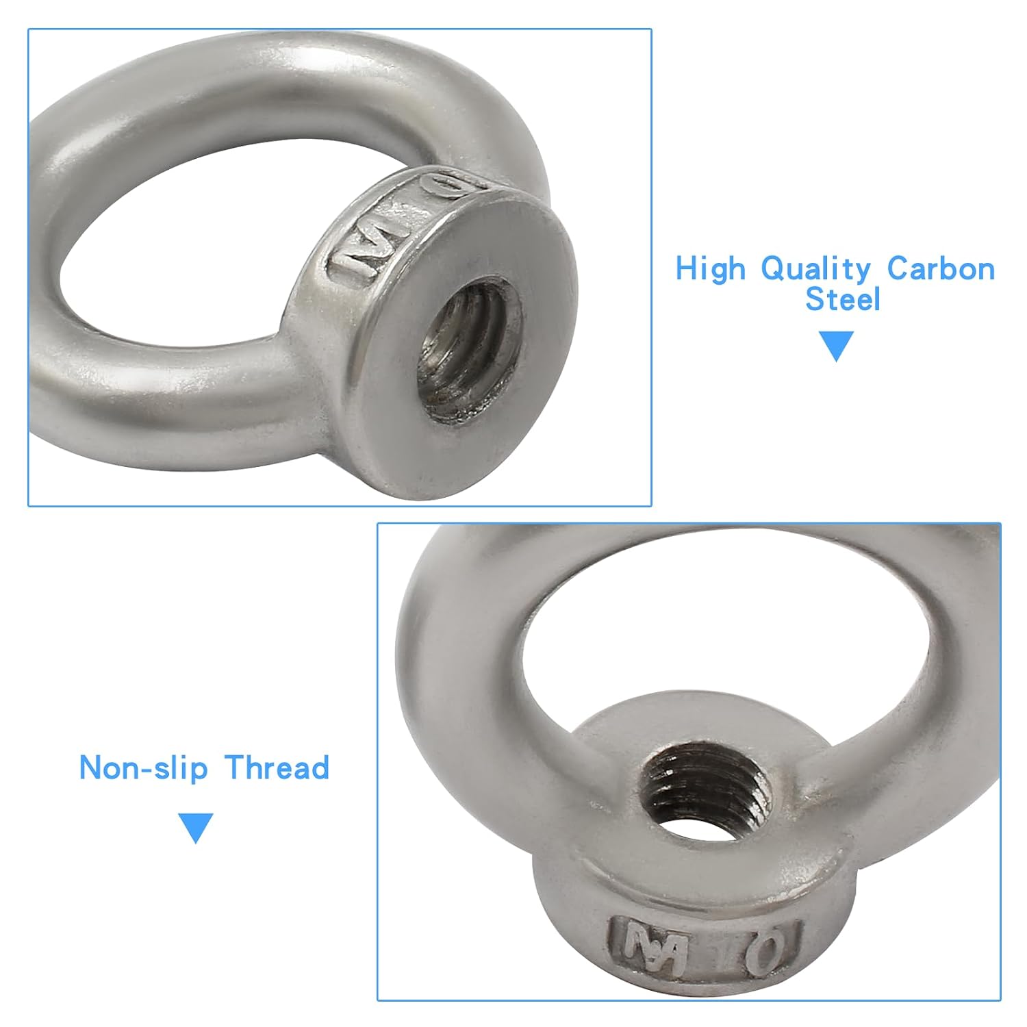 M10 Ring Shape Lifting Eye Nut, 6 Pcs, M10 (3/8")