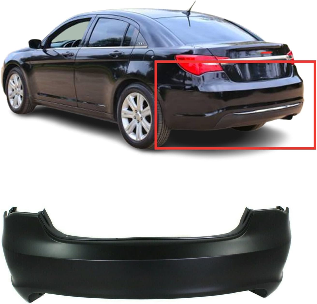 FitParts Compatible with Rear Bumper Cover 2011 2012 2013
