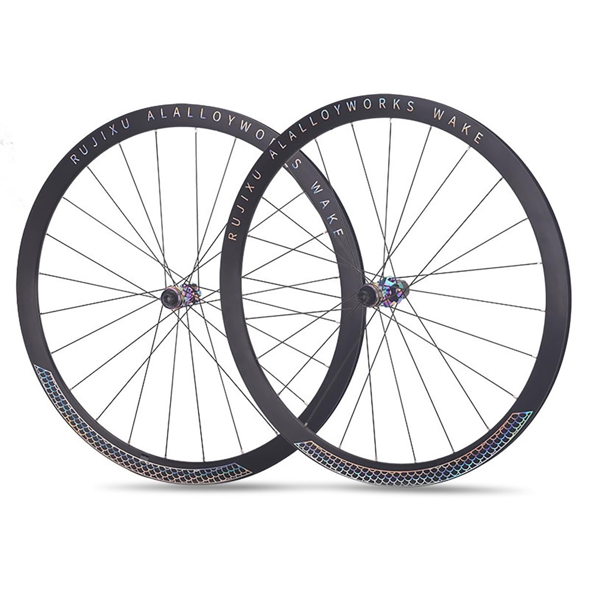 ZXGSXIOU 700C Road Bikes Wheelset Aluminum Alloy 38MM Gravel Bike Front Rear Wheel Disc Brake Thru Axle 24H Hubs For 8-12 Speed Cassette