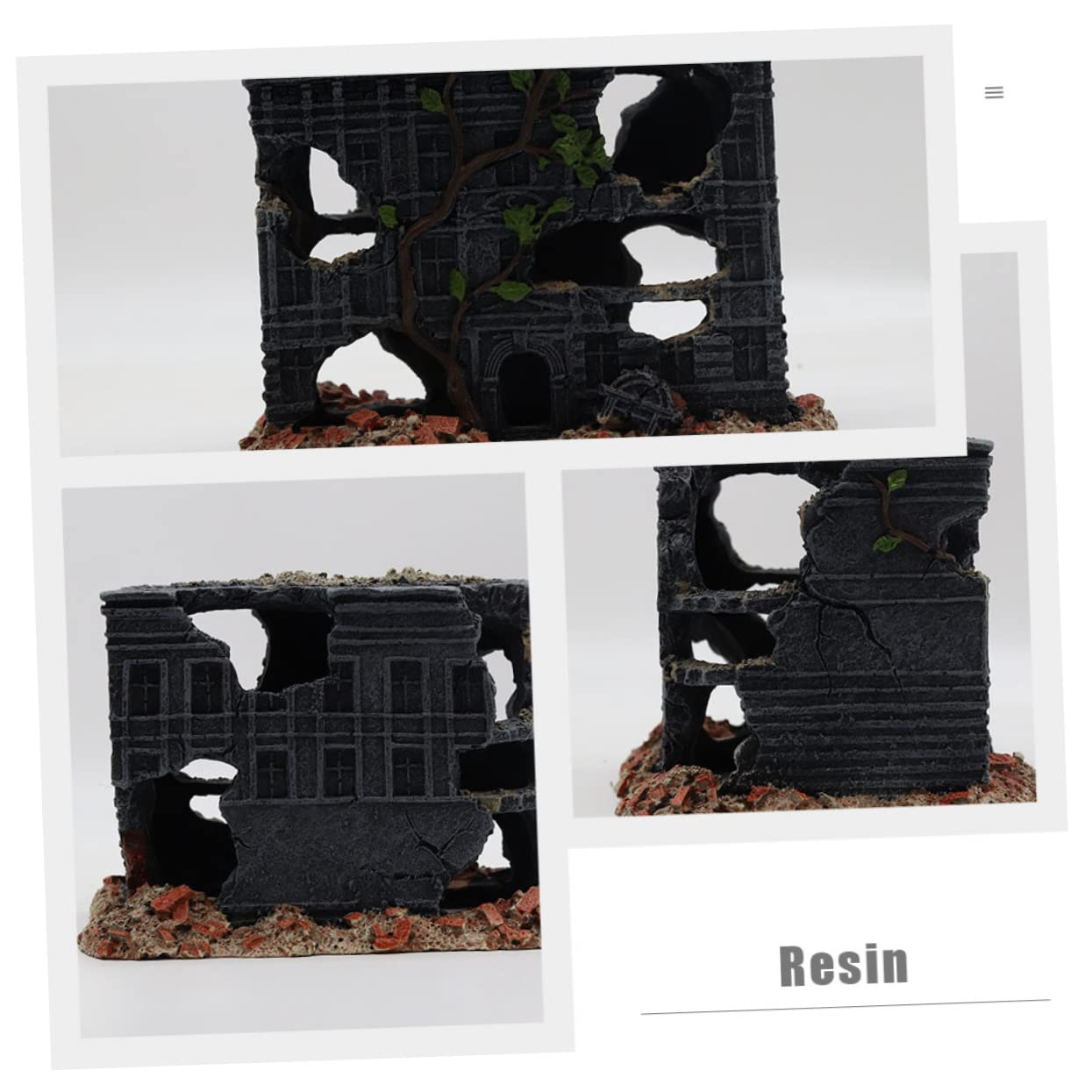 TOYANDONA Per Acquario in Resina Decorazione Realistica Simile Vecchia Casa Decorativo per Acquario Posizionabile in Acqua
