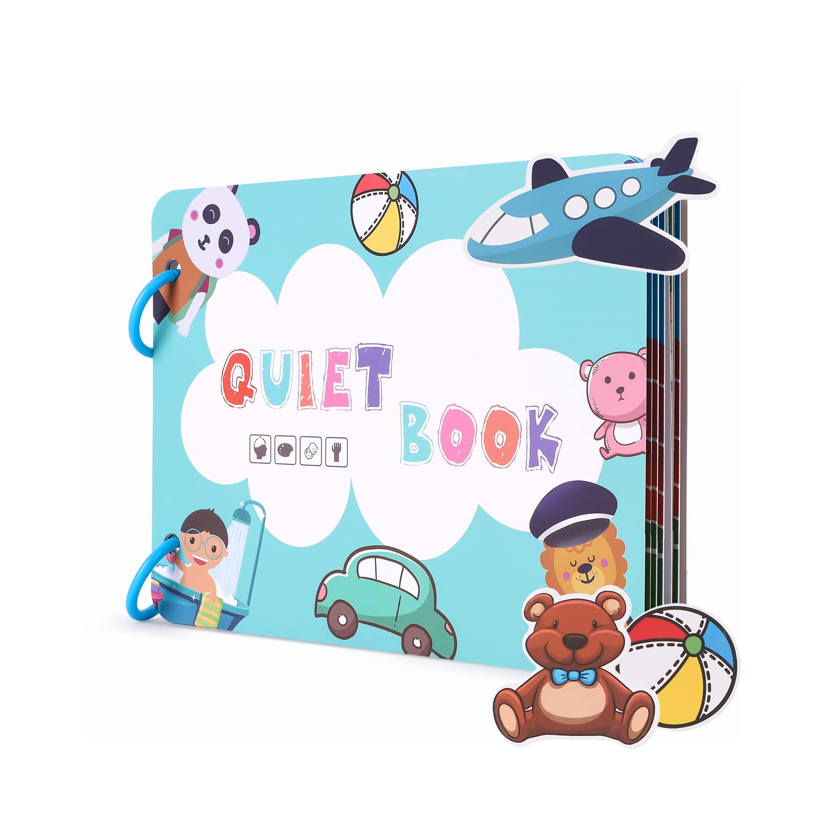 Baytion Quiet Book for Toddlers, Baytion Portable Montessori Busy Book 4-6, Waterproof Reusable Early Educational Toys,Preschool Learning Toys