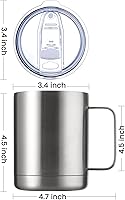 Vista 80 de MEWAY 12oz Coffee Mug With Handle 8 Pack Bulk,Stainless Steel Insulated Travel Tumblers With Sliding Lid,Double Wall Vacuum Camping Cup for Hot &