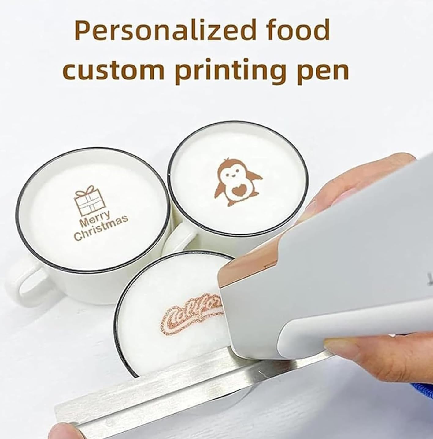 Stampante alimentare Wifi portatile per arte della torta fai da te Stampa veloce Mini macchina per latte per birra Bevande schiumose Macarons Burgers Cioccolato e Pane Stampa personalizzata del