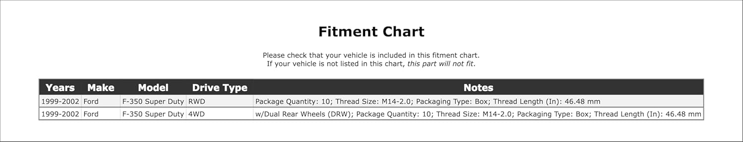 Front Wheel Lug Stud Compatible With Ford F-350 Super Duty 2002 2001 2000 1999 P-1560241