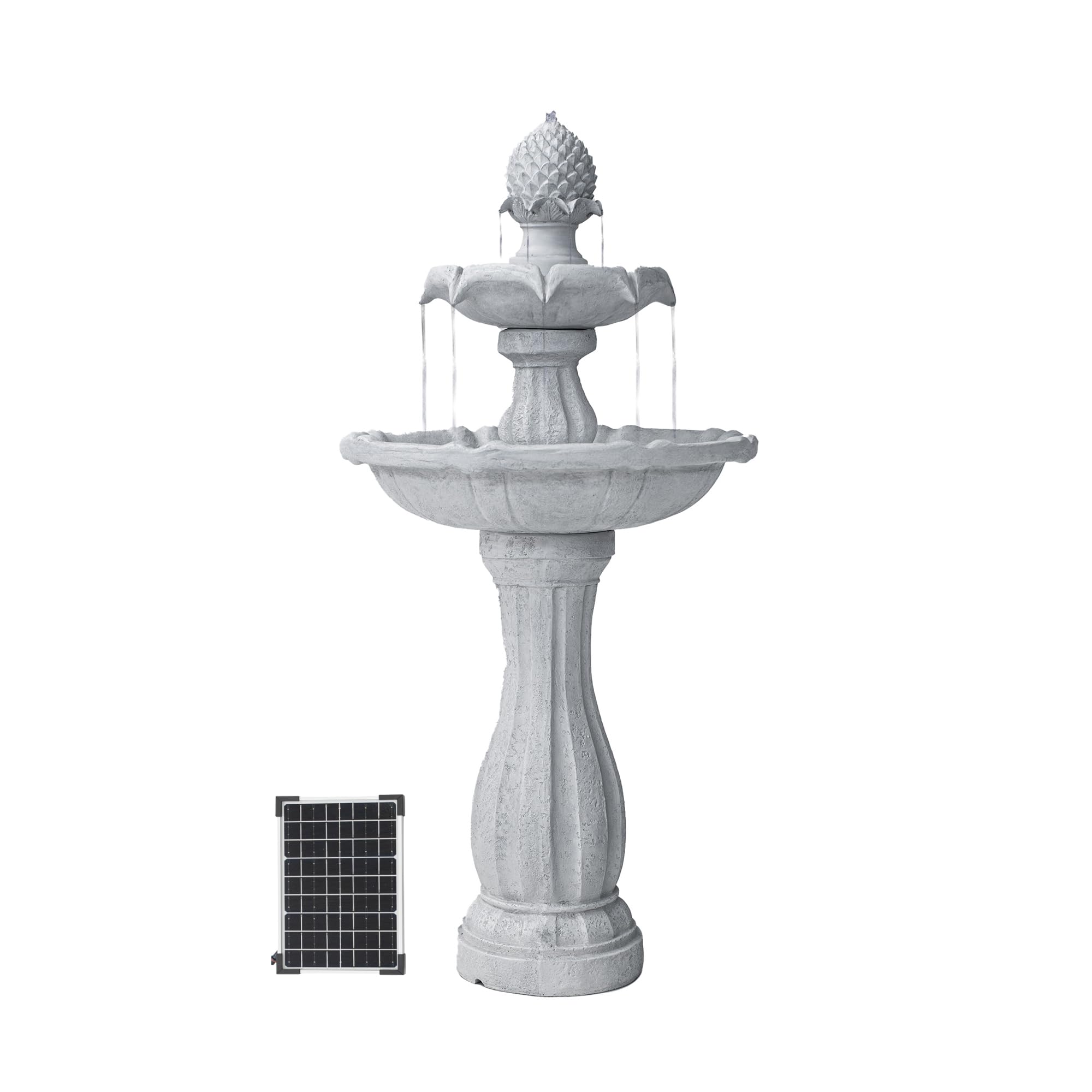 XBrand 44 Tall White Solar Fountain