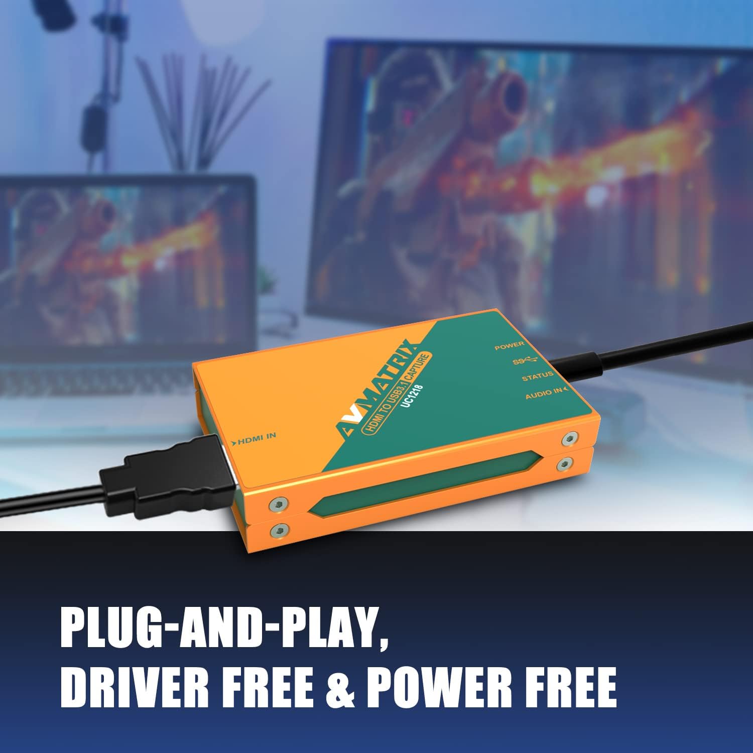 AVMATRIX UC1218 Video Capture Card with HDMI 2.0 to USB 3.0-C for Live Streaming in 1080P60 for Online Conference Church Live Stream Online Teaching on OBS Vmix YouTube Zoom Teams Twitch PC/Mac