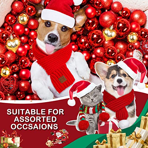 6 piezas disfraz navideño para perro con gorro y bufanda miniatura 4