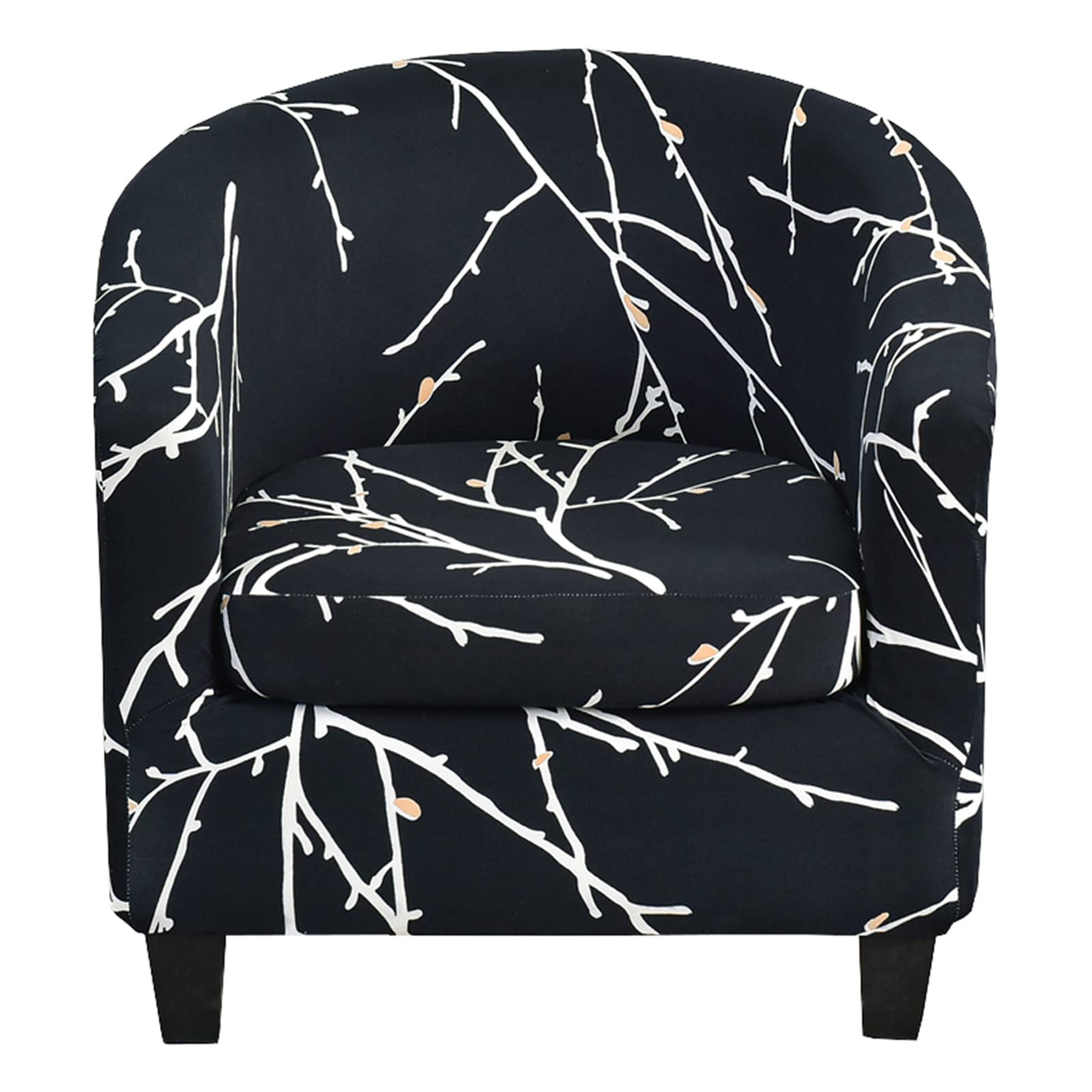 SVFOEBJM Club Chair Slipcover 2 Piece, Printed Tub Chair Cover soft Spandex Stretch club chair cover Armchair Chair Slipcovers With Elastic Bottom Removable Washable -B-2 Piece