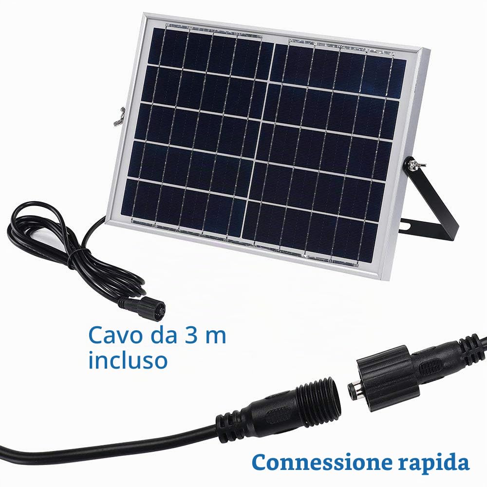BAKAJI Set 2 Fari Led Esterno 100W con Pannello Solare Luce Bianco 6000K Ultra-Luminoso 1000LM Lampada Faro Faretto con Telecomando Timer e Sensore Crepuscolare Faretti Risparmio Energetico IP65