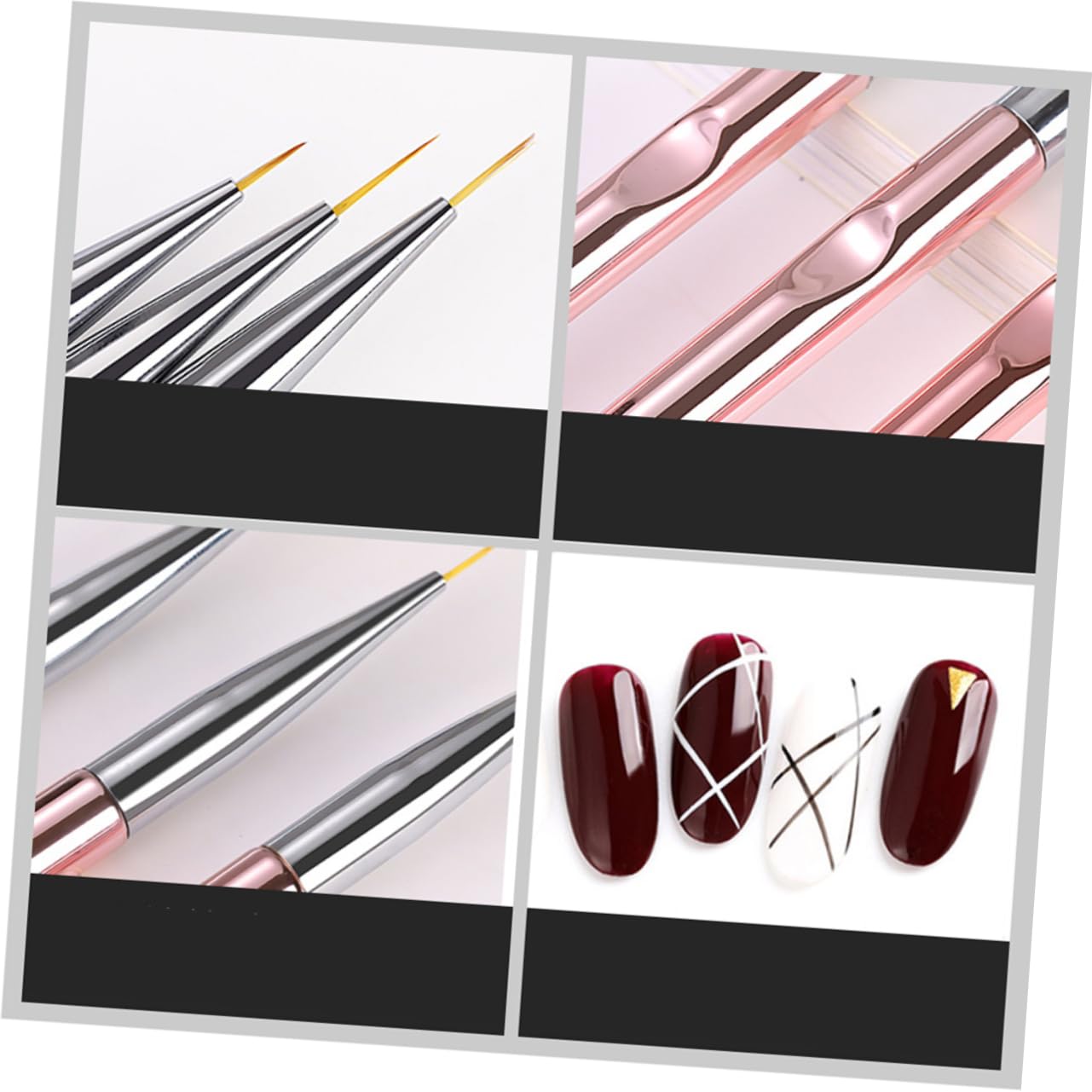 Healeved 6sets Pennarelli Per Nail Art Pennelli Colorati Per Manicure Per Disegni e Decorazioni Unghie Per Professionisti e Principianti