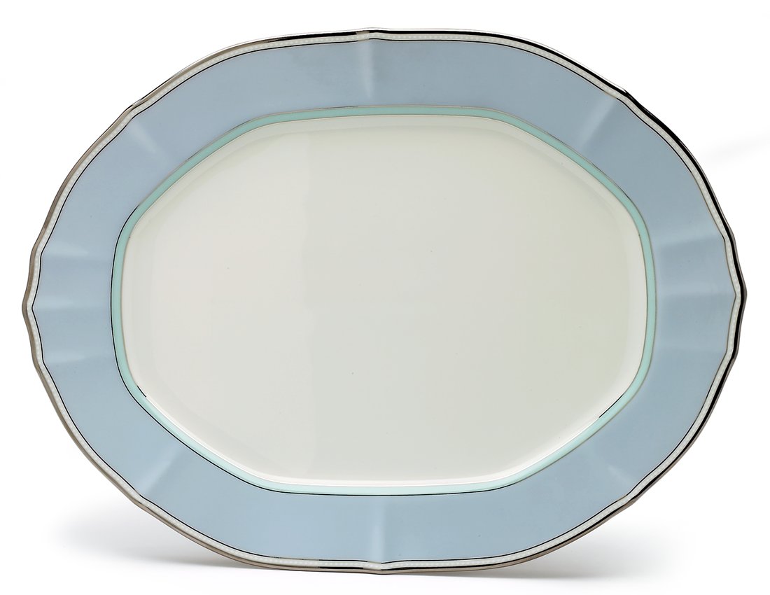 Noritake Centura plat bleu 35,6 cm idéal pour repas de famille