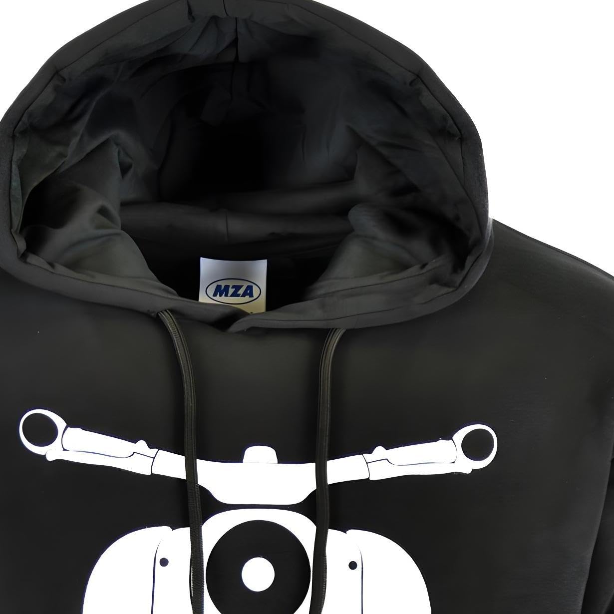 Sudadera con capucha bolsillos canguro, negra, talla: XS - motivo: golondrina 55 años - 100% algodón