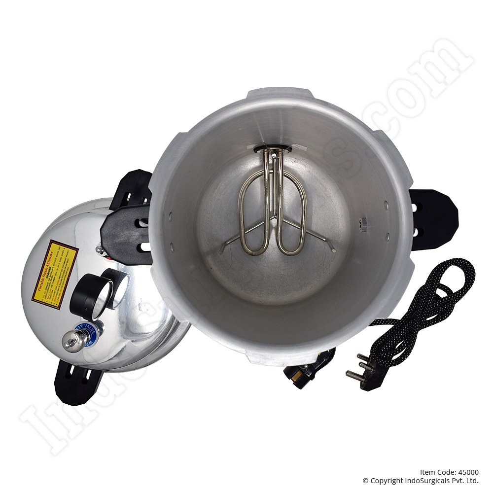IS INDOSURGICALS Electric Autoclave Aluminum Mirror Finnish, 13 L (9 "Dia. X 11" h) IS INDOSURGICALS Electric Autoclave Aluminum Mirror Finnish, 13 L (9 "Dia. X 11" h)