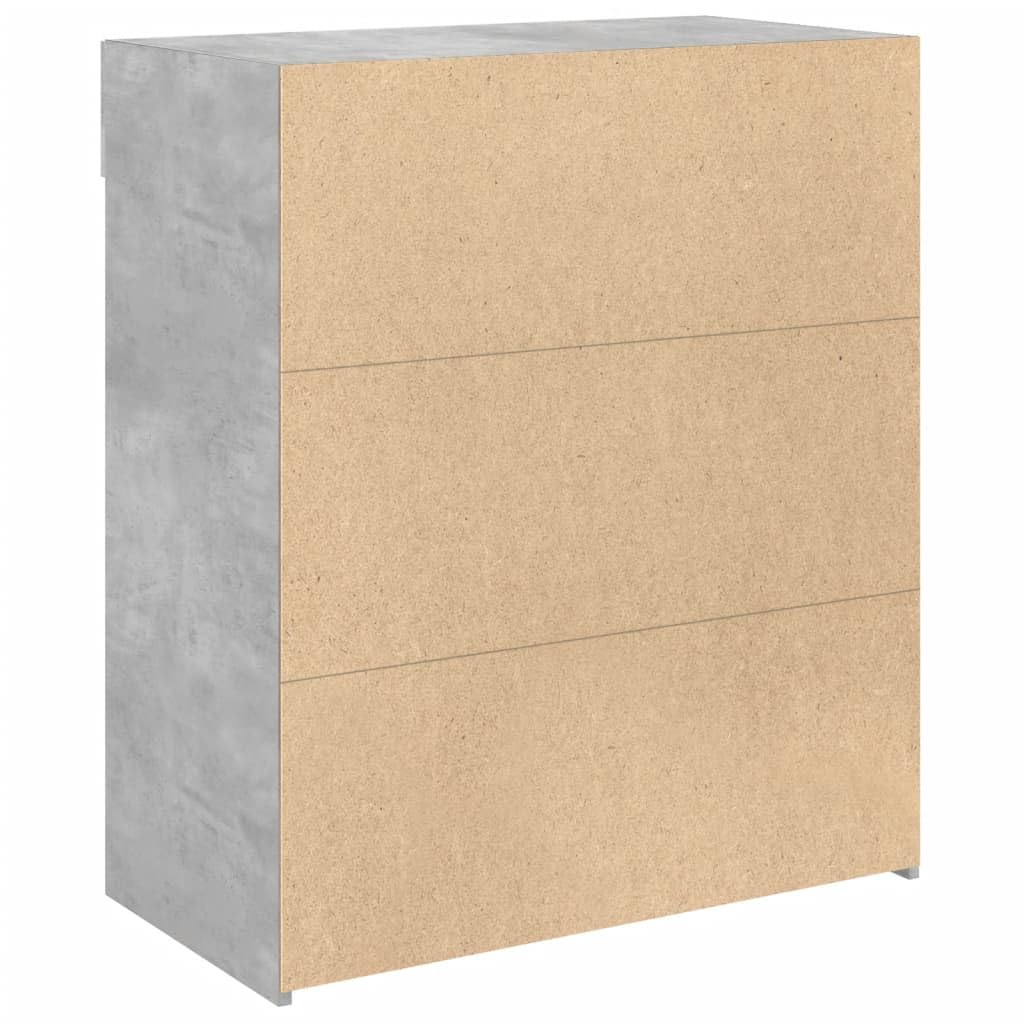 Szafka szarość betonu 80x42,5x93 cm materiał drewnopochodny z 2 szufladami pojemna komoda do przechowywania do salonu przedpokoju sypialni łatwa w czyszczeniu meble stabilne i odporne na wilgoć