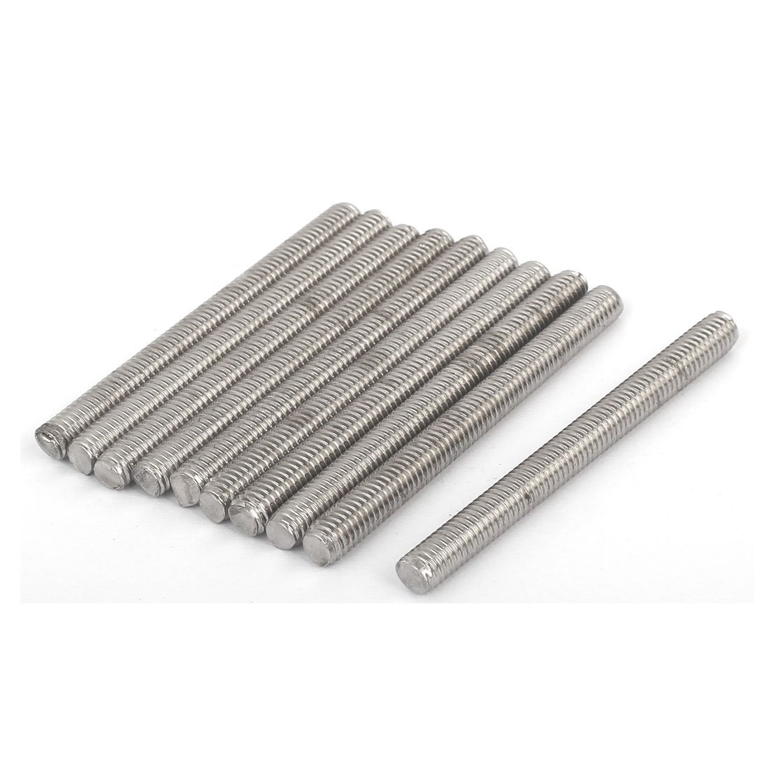 uxcell M6 x 65mm 304 Stainless Steel Fully Threaded Rod Bar Studs Silver Tone 10 Pcs