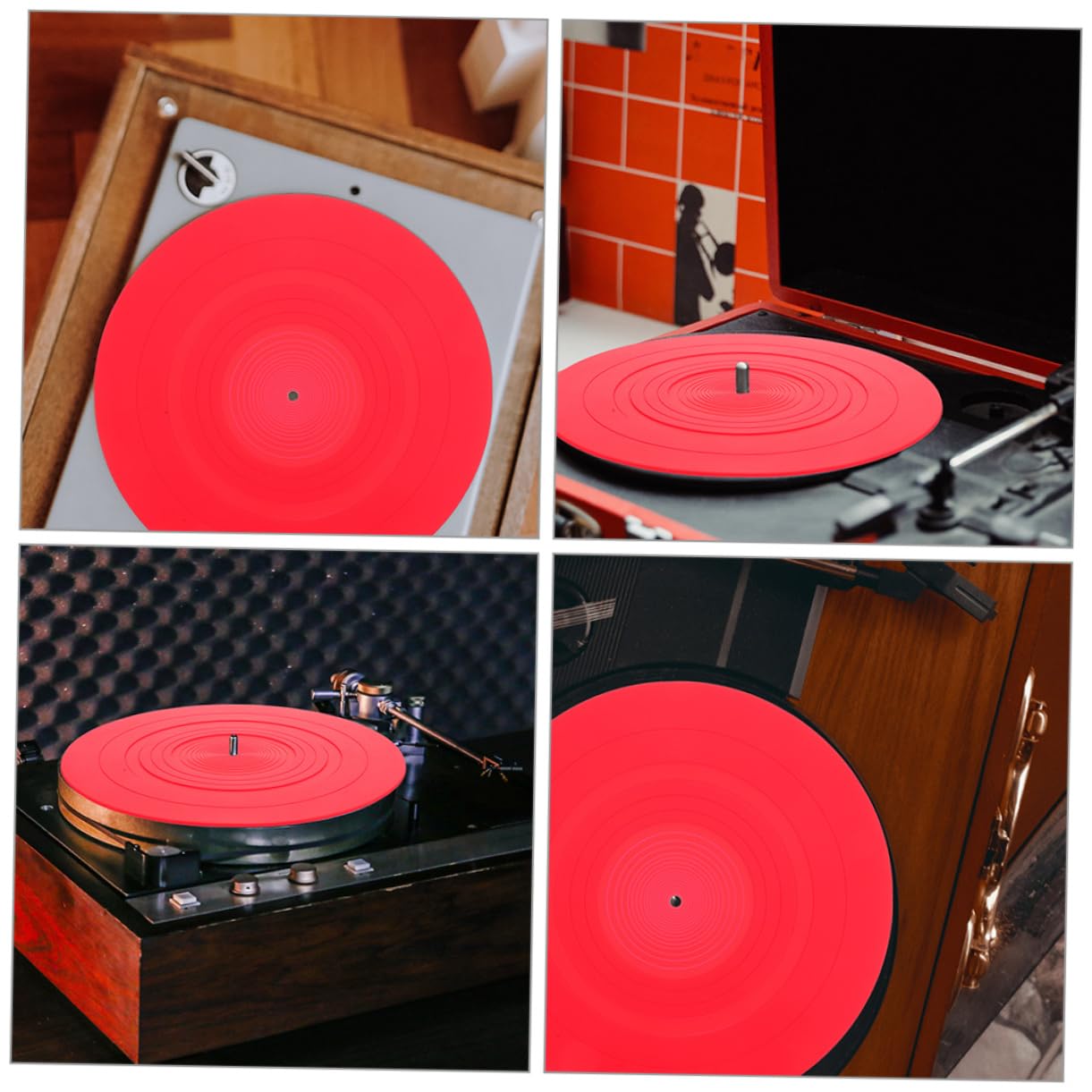 Tappetino per Dischi in Vinile per Protezione e Stabilità Silicone Antistatico 2 Pezzi Accessorio Essenziale Giradischi per Lettore di Dischi