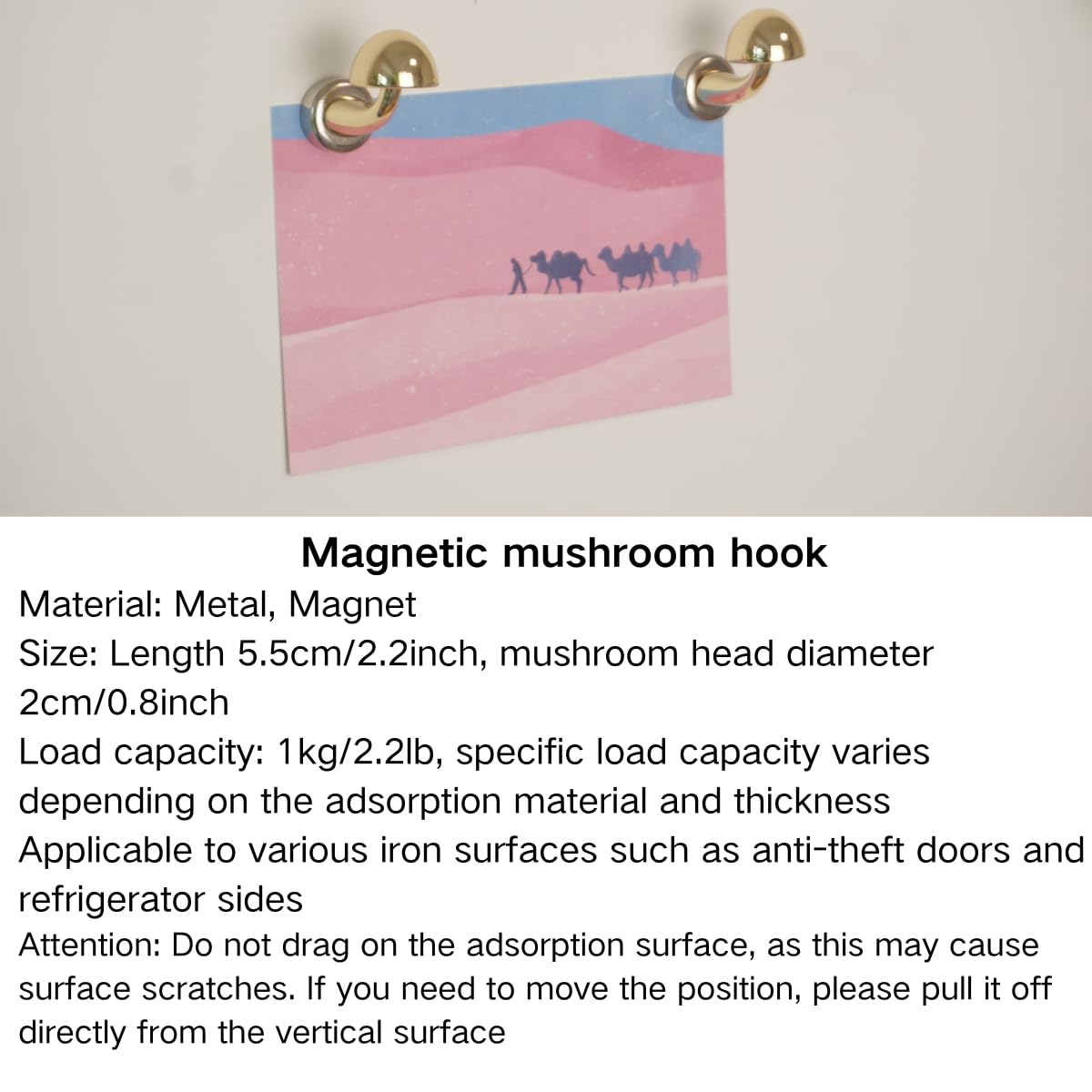 Copfeu Magnetic Hooks Heavy Duty for Hanging Utensils Grills Keys Coats for Home Kitchen Refrigerator (2 Pack)