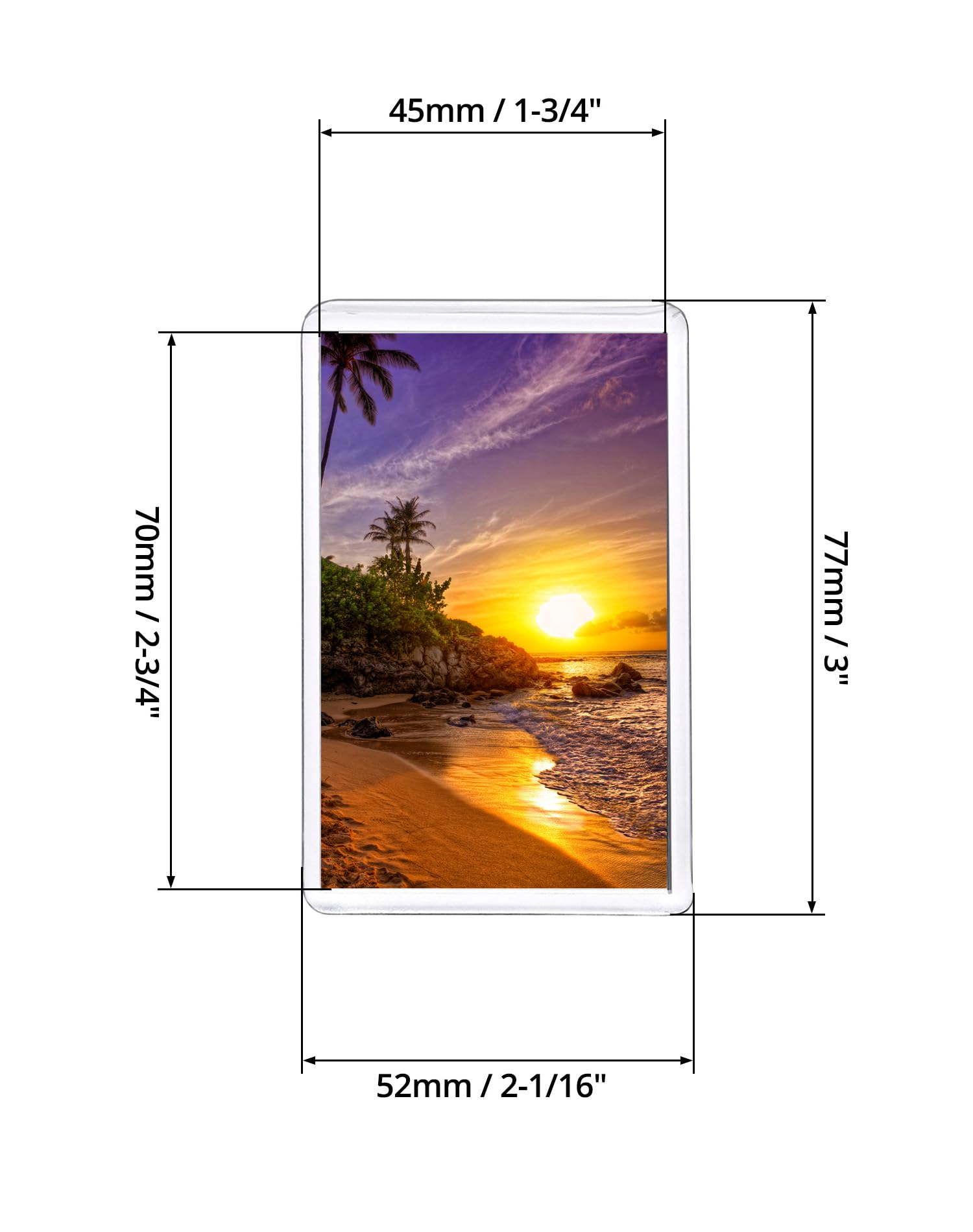 QWORK® 100 Pezzi Mini Cornice Portafoto Magnetico per Foto da 7 x 4,5 cm, Cornice Portafoto di Acrilico Trasparente para Frigorifero