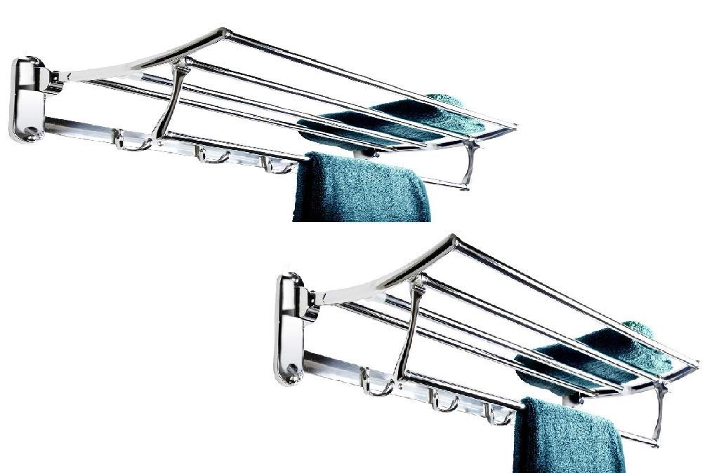 Lepose Stainless Steel Folding Towel Rack for Bathroom/Towel Stand/Hanger/Bathroom Accessories (2, 18 Inch) (B08595B4VN) Amazon Price History, Amazon Price Tracker