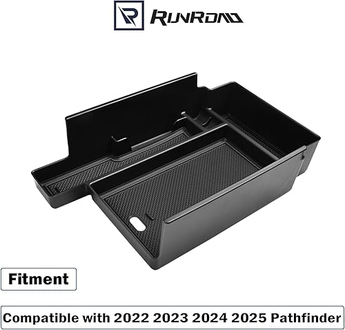 Miniatura 2 de RUNROAD Organizador de consola central mejorado compatible con Nissan Pathfinder accesorios 2022 2023 2024 2025, bandeja de consola de ABS, caja de