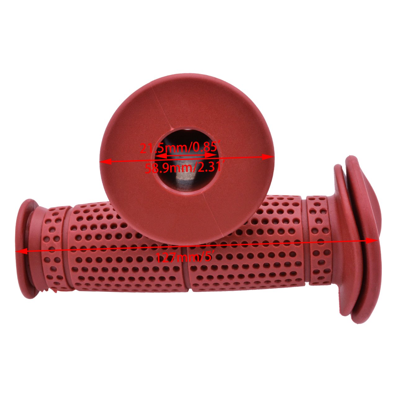 2 Poignées Moto Universelles 22mm/24mm - Caoutchouc Antidérapant Aluminium - Pour Scooter/Motocross