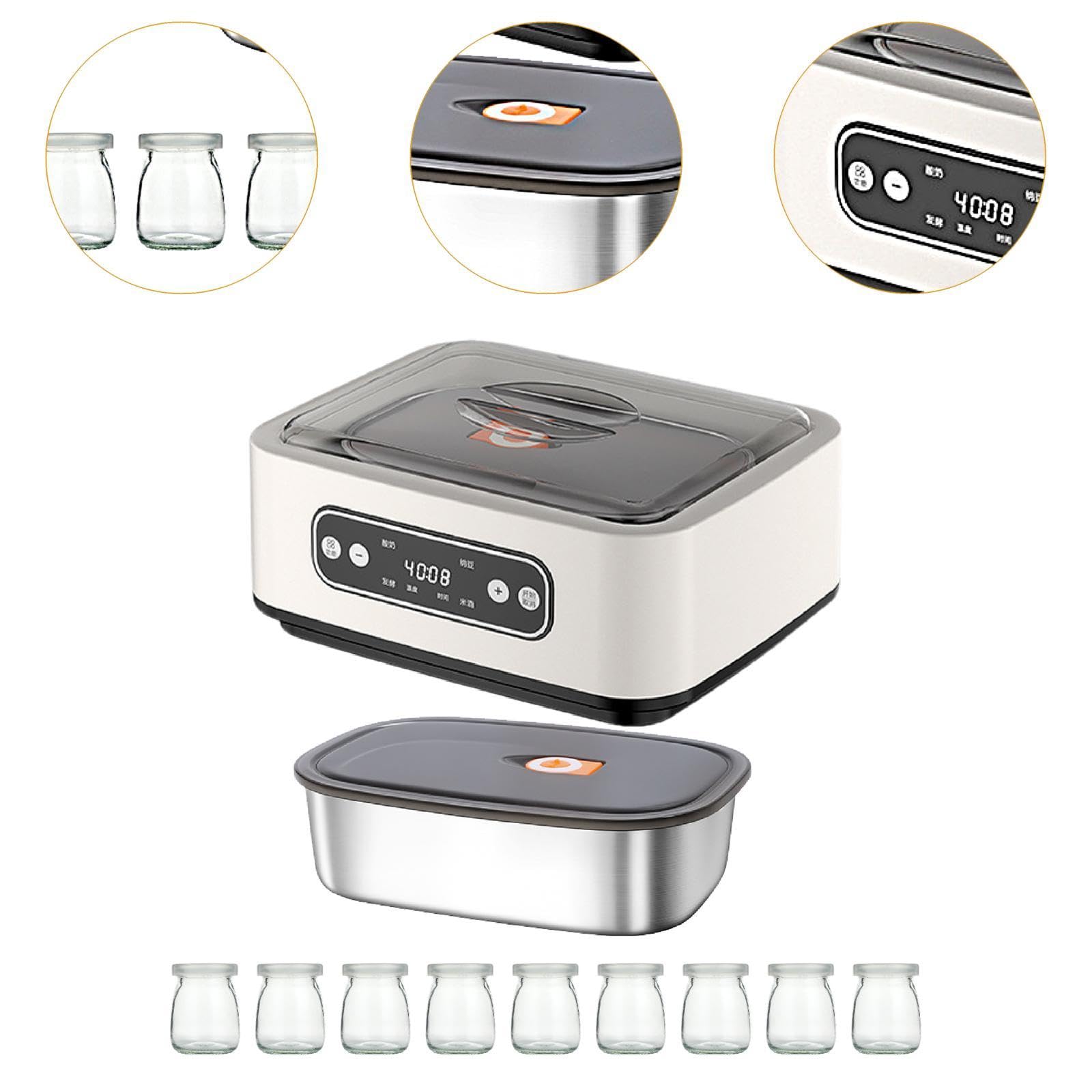 Sharplace Fabricante de Yogurt eléctrico multifunción Temperatura Constante Calentamiento de Acero Inoxidable, con Taza