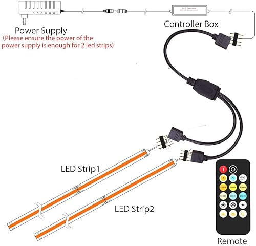 Miniatura 7 de PAUTIX COB - Tira de luz LED blanca CCT sintonizable 3200LED, CRI90+ 16.4 pies16.4ft regulable 2700K-6500K 24V Kit de luces LED con fuente de