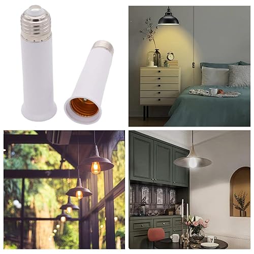 Miniatura 10 de Extensor de enchufe E26, base media estándar E26 a E26, adaptador de enchufe de extensión de 2.56 pulgadas, extensión de enchufe de bombilla,