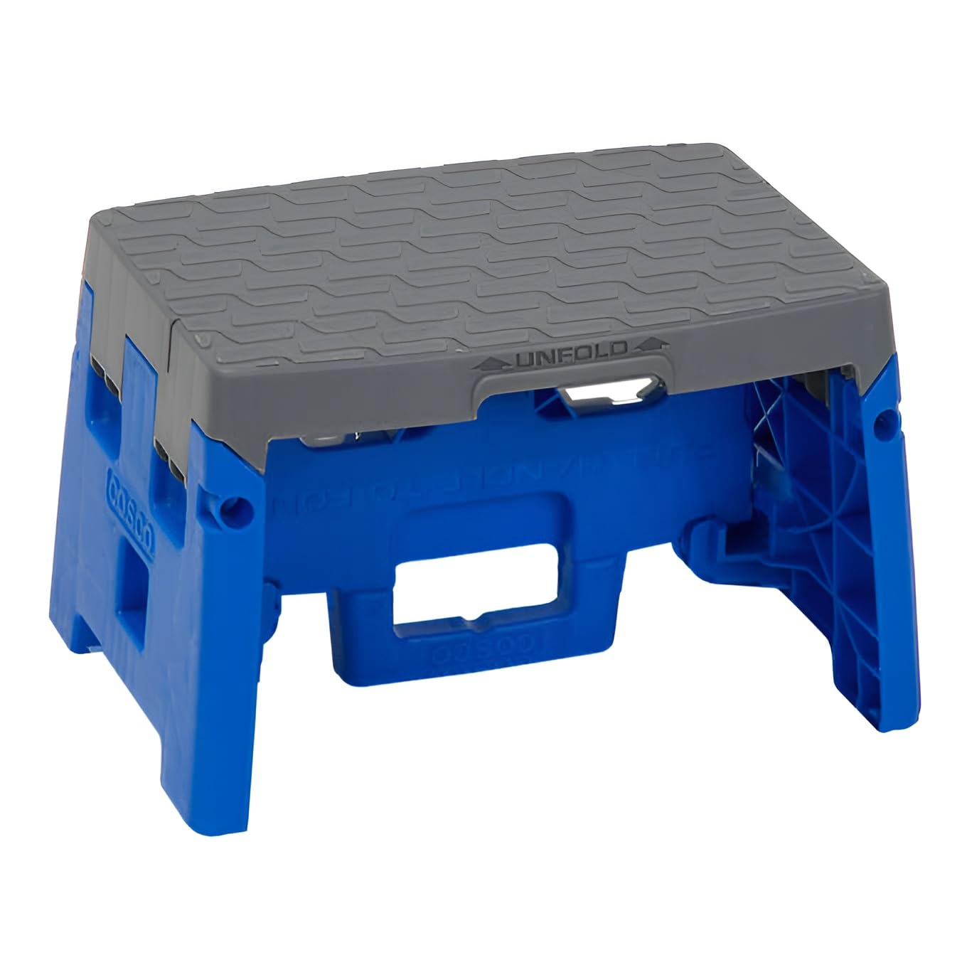 Cosco1-Step Plastic Folding Step Stool, 2 Pack Blue/Gray