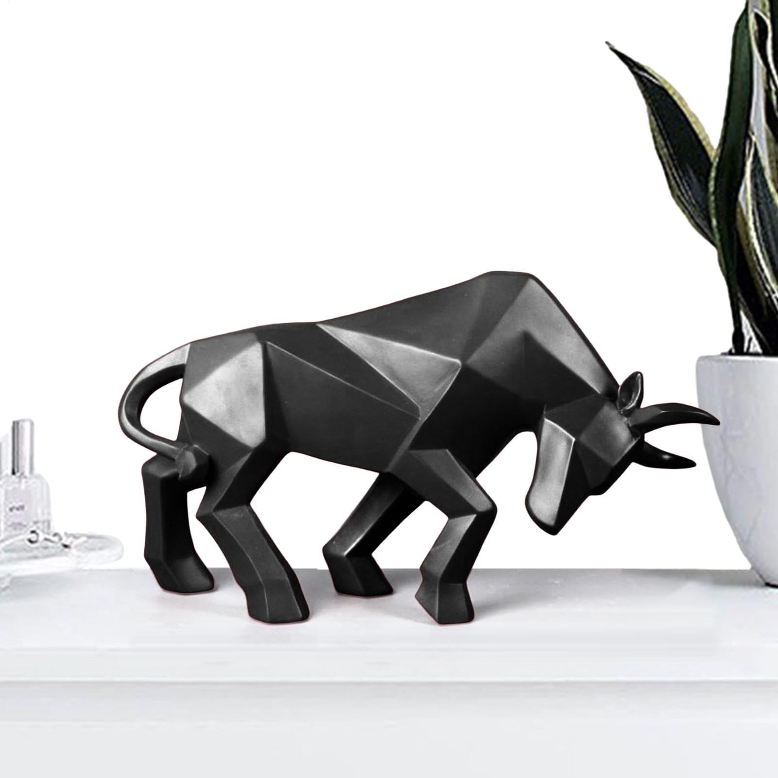 Figura geométrica de Buey para decoración de Escritorio, Estatua del árbol | estatuas de Animales del árbol, taurinos de Resina, Escultura de Animales, decoración de Mesa 'uf
