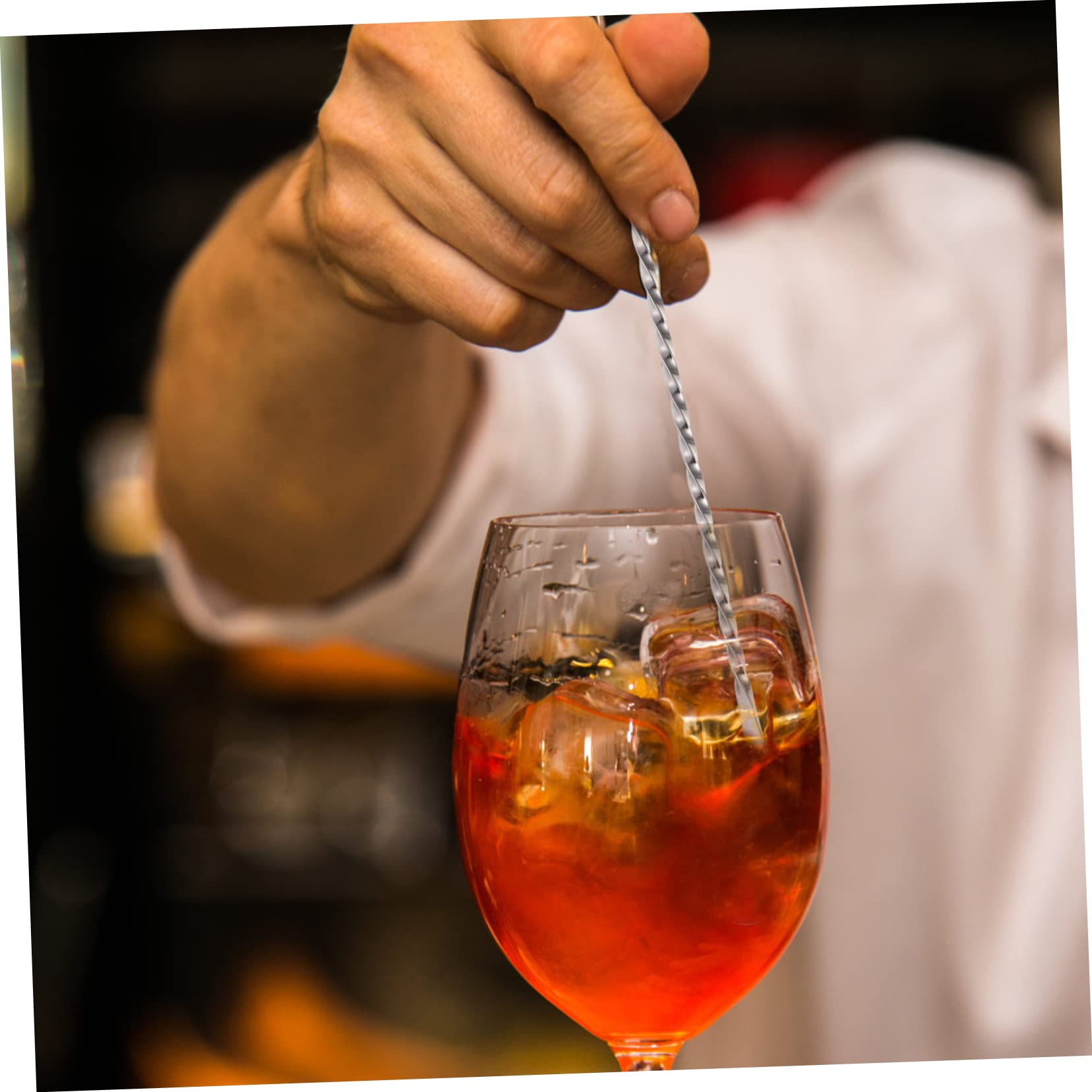 PRETYZOOM Stainless Steel Bar Spoon Long Handle Cocktail Stirrer Style for Cocktails