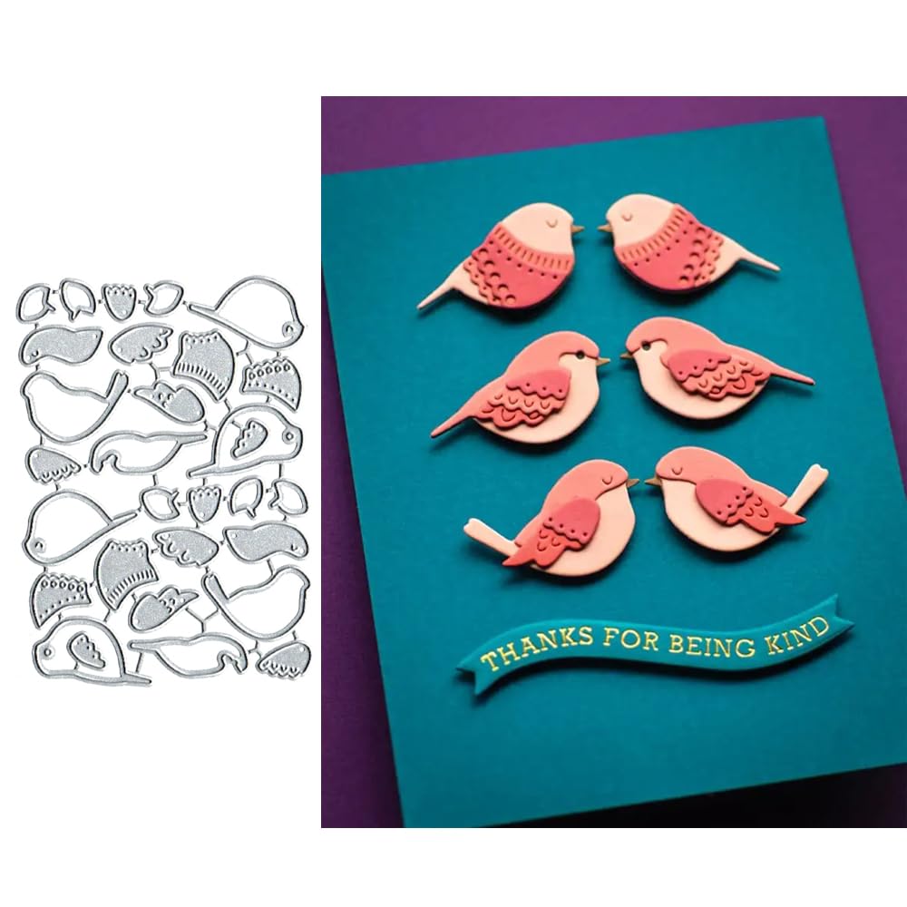 Die Cuts Birds Nest Of 6 Tags Metal Cutting Dies Stitch Patterned, Gift ...