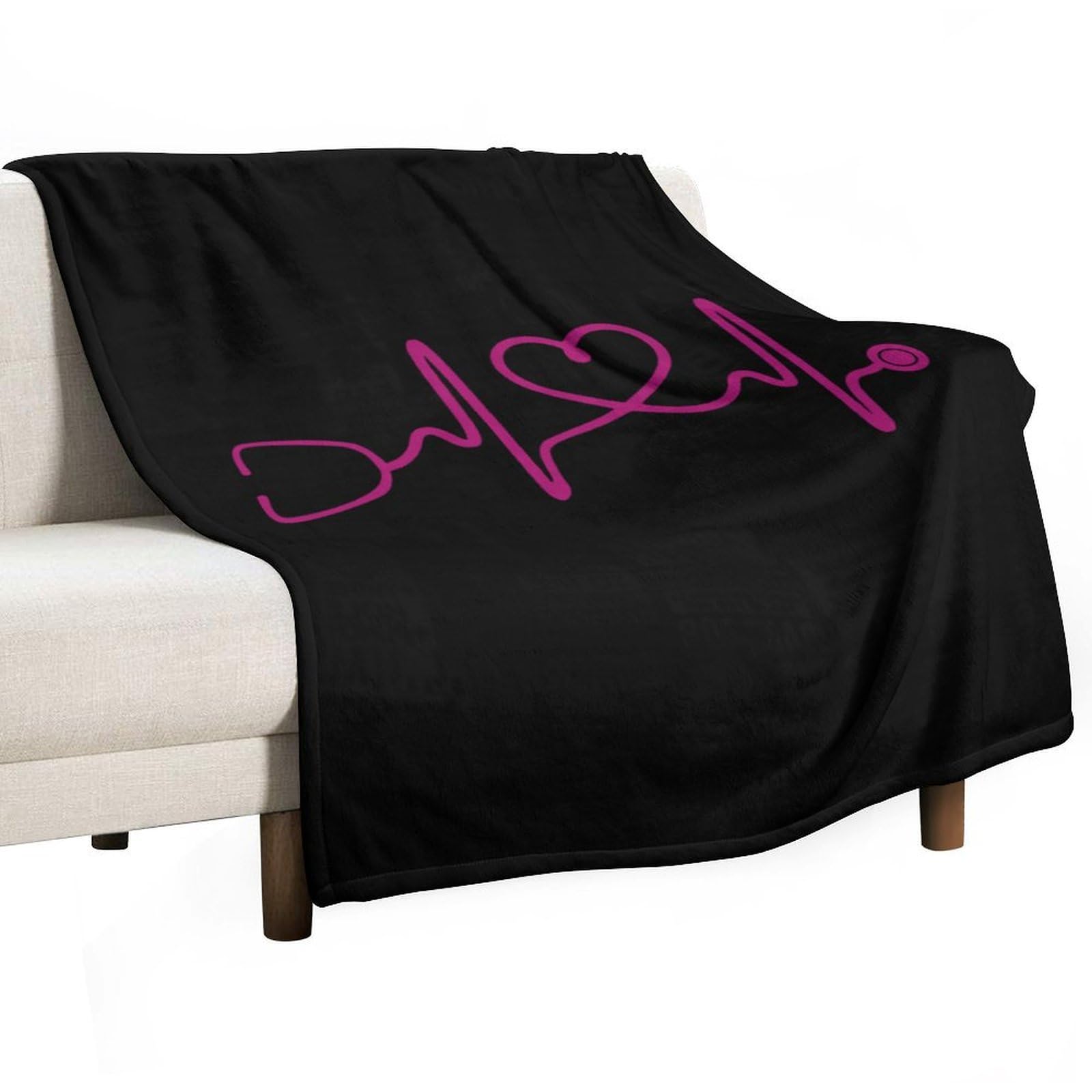 CGSBNGHA Heartbeat Nurse Flannel Fleece Blanket Lightweight Soft Throw Blankets for Sofa Couch Bed Chair