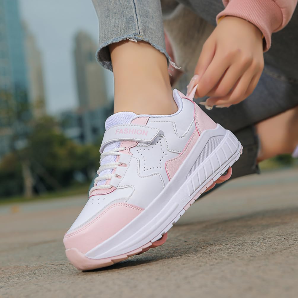 Buty na kółkach dla dziewczynek i chłopców buty na dwóch kołach buty do deskorolki wielofunkcyjne buty 2 w 1 buty sportowe na kółkach, Rolka S1, 33 EU