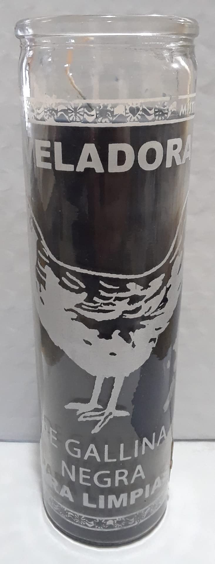 Black Chicken (Gallina Negra para limpias) 7-Day Unscented Candle Black in Glass