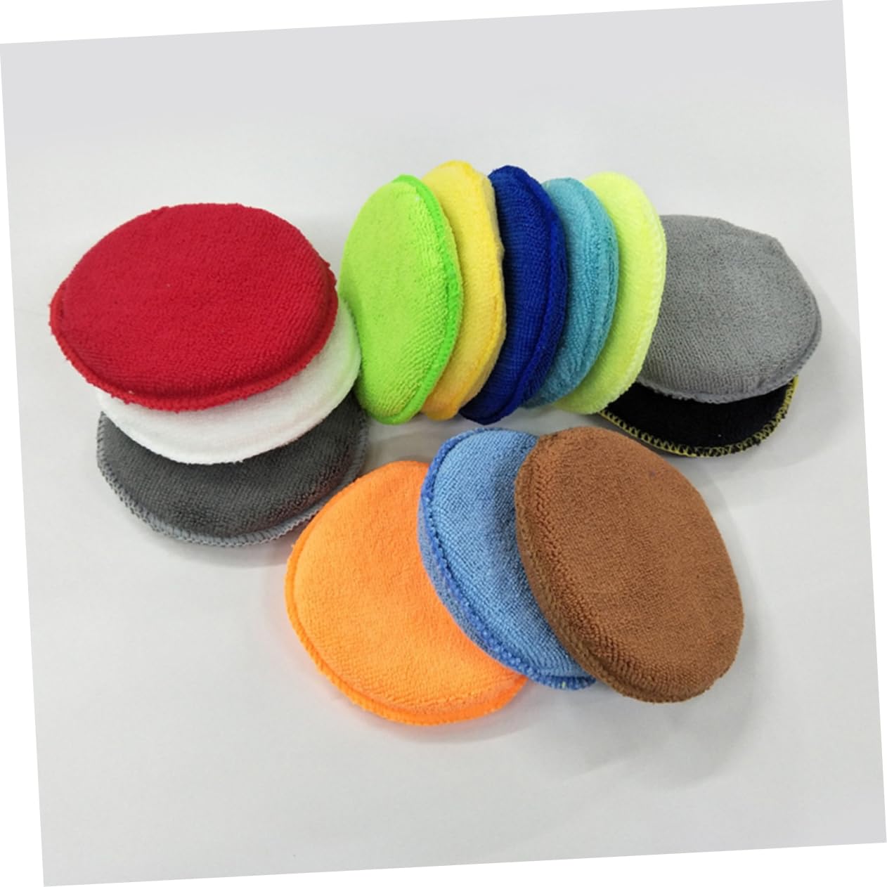 SEWOART 10pcs Microfiber Wax Applicator Pads Soft Absorbent Waxing Sponges for Cars Trucks Boats Reusable Detailing Tools for Waxes Sealants Glazes and Dressings Random Colors