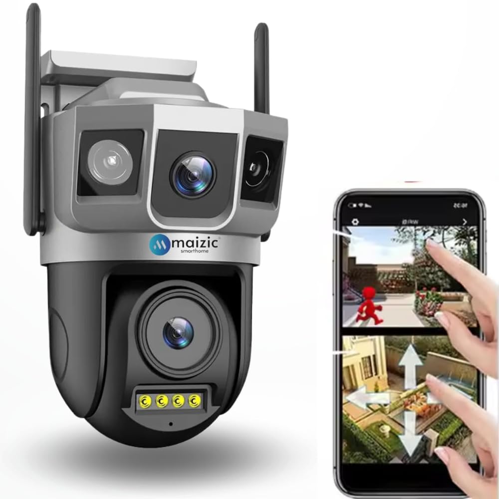 Maizic Smarthome Shark Dual Lens/Triple Screen View 5+5 MP UHD WiFi Outdoor CCTV Camera for Home with Color Night Vision, Motion Tracking, Two Way Talk and Multi Users View, 2 Years Warranty-picture-20