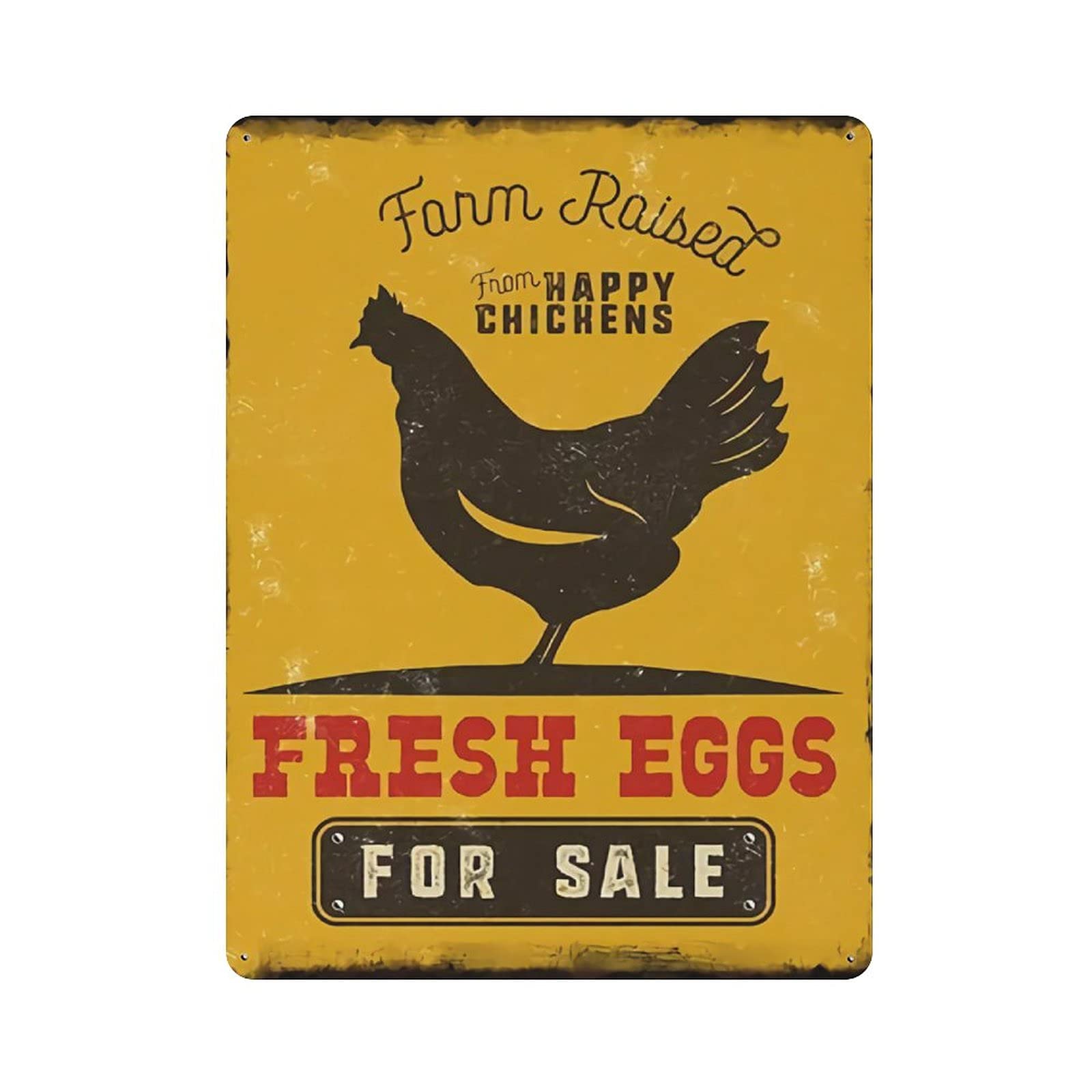 rayprint Metal Tin Sign Fresh Eggs For Sale Vintage Tin Poster Metal Sign Wall Decoration Country Kitchen Home Garage Decor 16"x12"