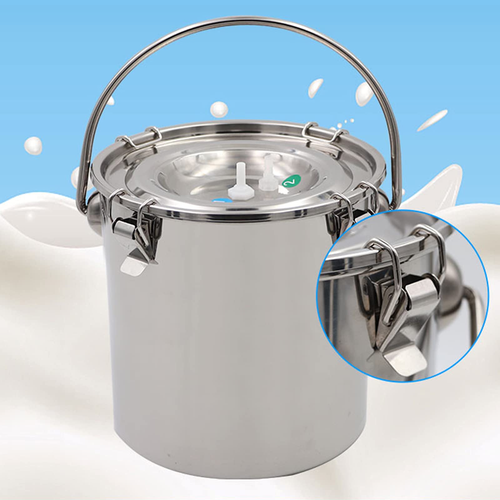 5L Mungitrice per Capre Elettrica, Mungitrice per Capre e Pecore in Acciaio Inossidabile, Portatile velocità Regolabile Mungitrice per Mucche