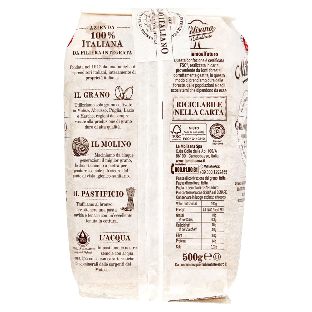 La Molisana Gnocchetti Sardi N. 27 Pasta Lenta Lavorazione Pâtes à modeler en bronze 500 g + Polpa Gourmet italien 400 g