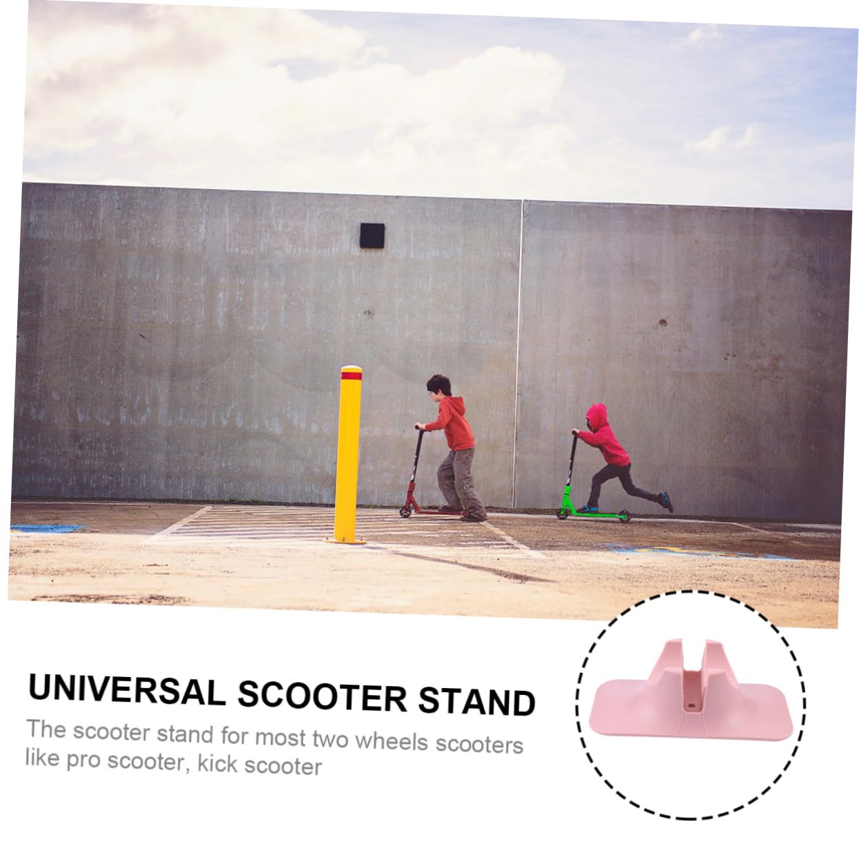 TOYANDONA Soporte para Scooter de Abs Fijación para Tornillos, Soporte de Almacenamiento para Patinete en Suelo o Jardín, 1 Unidad
