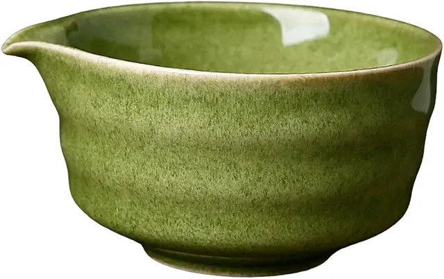 Bol Matcha Japonais Fait Main en Céramique - 450 ml - Vert Foncé