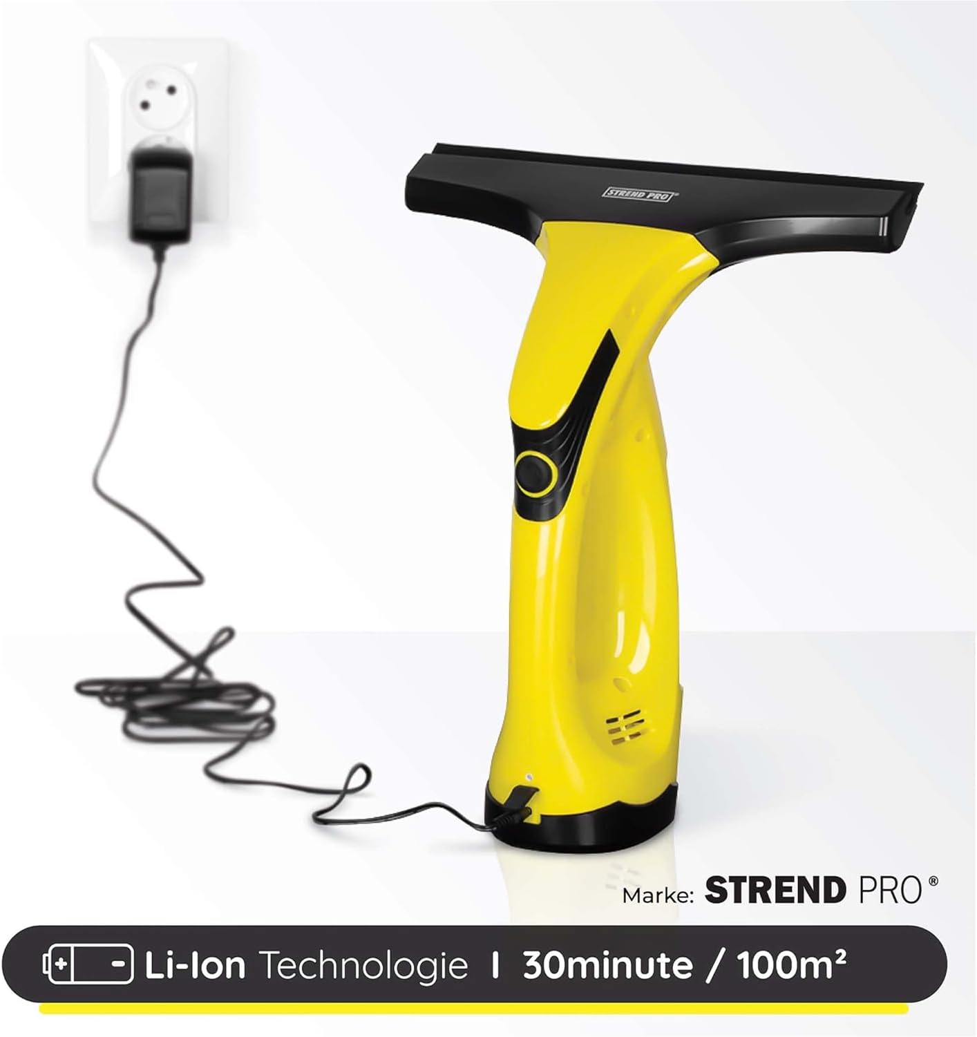 STREND PRO Fensterreiniger Elektrisch für PERFECT Fenster Putzen | Fensterputzer mit Sprühflasche und Mikrofaserwischer |set für Auto/Fliesen| Akku reinigungsgerät