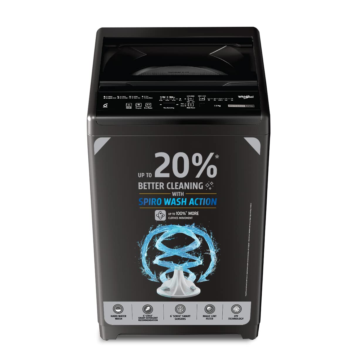 Whirlpool 7 Kg 5 Star Royal Fully-Automatic Top Loading Washing Machine (WHITEMAGIC ROYAL 7.0 GENX, Grey, Hard Water Wash)